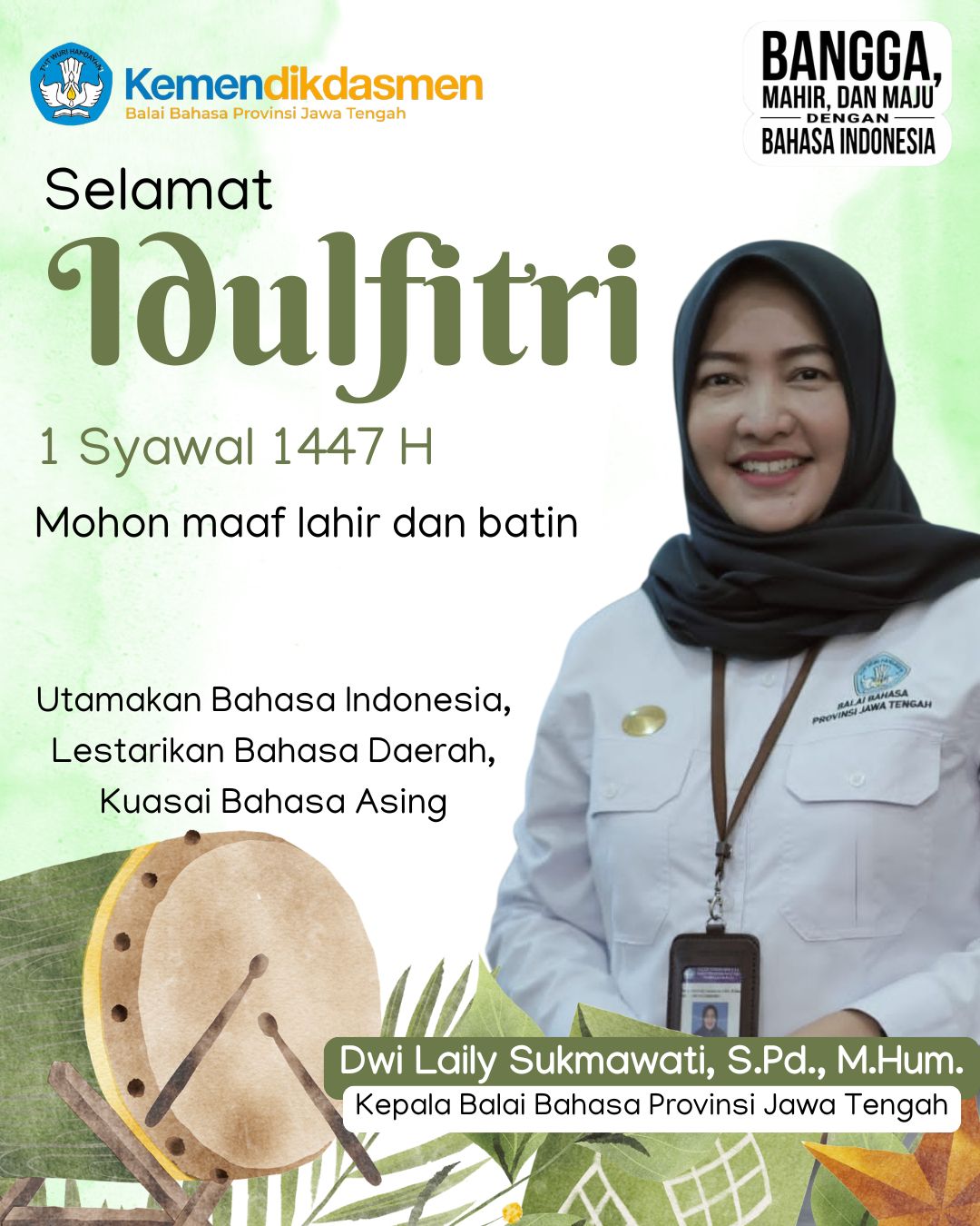 Selamat Hari Raya Idul Fitri  - Balai Bahasa Jateng